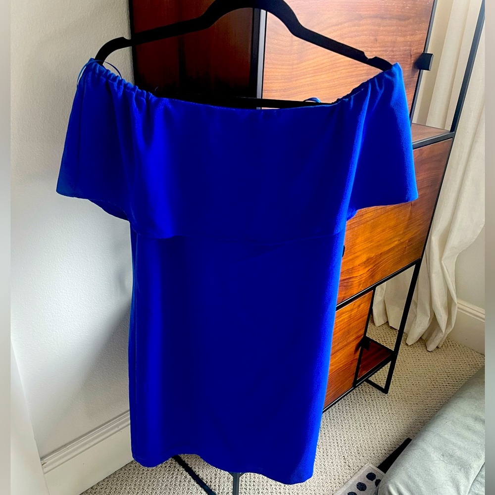 Charles Henry Strapless Royal Blue Dress